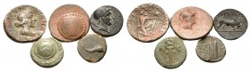 GREEK & ROMAN. Circa 4th century BC - 2nd century AD. (Bronze, 12.36 g). A Lot of Fine (5) Silver and Bronze Coins including a fourée denarius. About ...
