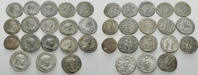 ROMAN IMPERIAL. Circa 2nd-3rd century. (Billon, 65.00 g). Lot of Nine (18) Roman imperial coins, including many particularly attractive Antoniniani fr...