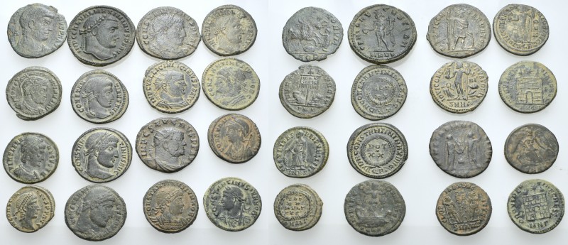 ROMAN IMPERIAL. 4th Century AD. (Billon, 49.00 g). Lot of Sixteen (16) folles ma...