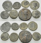 Roman Imperial. Circa 1st-4th century. (Bronze, 31.51 g). A lot of Eight (8) Miscellaneous Roman Bronze coins, all patinated. Earthen highlights. Good...
