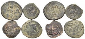 CRUSADER PERIOD. Danishmendids & Crusaders. Circa 11th -13th century. (Bronze, 16.29 g). A Lot of Four (4) Bronze Coins. About very fine or better. So...