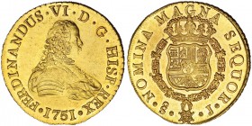 8 escudos. 1751. Santiago. J. VI-632. B.O. EBC+.