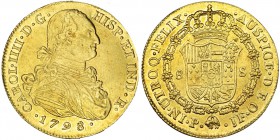 8 escudos. 1798. Popayán. JF. VI-1378. Pequeñas marcas. R.B.O. EBC-/EBC.