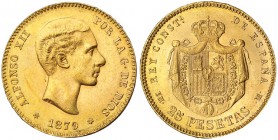 25 pesetas. 1879 *18-79. Madrid. EMM. VII-107. EBC+.