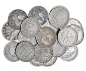 Colección de 24 monedas de 1 peseta. 1869 -1933. Todas diferentes y casi todas con estrella. BC+/ MBC+.