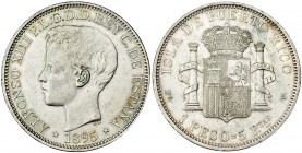 Peso. 1895. Puerto Rico. PGV. VII-193. MBC+. Escasa.