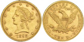 ESTADOS UNIDOS DE NORTEAMÉRICA. 10 dólares. 1895. KM-102. Pequeñas marcas. MBC+.
