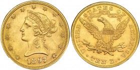 ESTADOS UNIDOS DE NORTEAMÉRICA. 10 dólares. 1897. KM-102. EBC+.