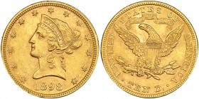 ESTADOS UNIDOS DE NORTEAMÉRICA. 10 dólares. 1898. KM-102. Pequeñas marcas. EBC.