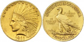 ESTADOS UNIDOS DE NORTEAMÉRICA. 10 dólares. 1911. KM-130. MBC+.