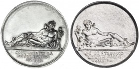 FRANCIA. Napoleón I. Pueba unifaz, en lámina de plata del rev. de la medalla conmemorativa de la conquista del bajo Egipto. Ley.: CONQUETE DE LA BASSE...