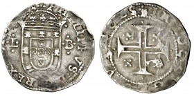 PORTUGAL. Felipe III (1621-40). Tostao. S/F. Lisboa. 7.85 g. GO-tipo 13. Rayitas. MBC-.