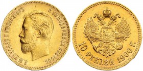 RUSIA. Nicolás II. 10 rublos. 1900. F3. Y-64. Pequeñas marcas. EBC.