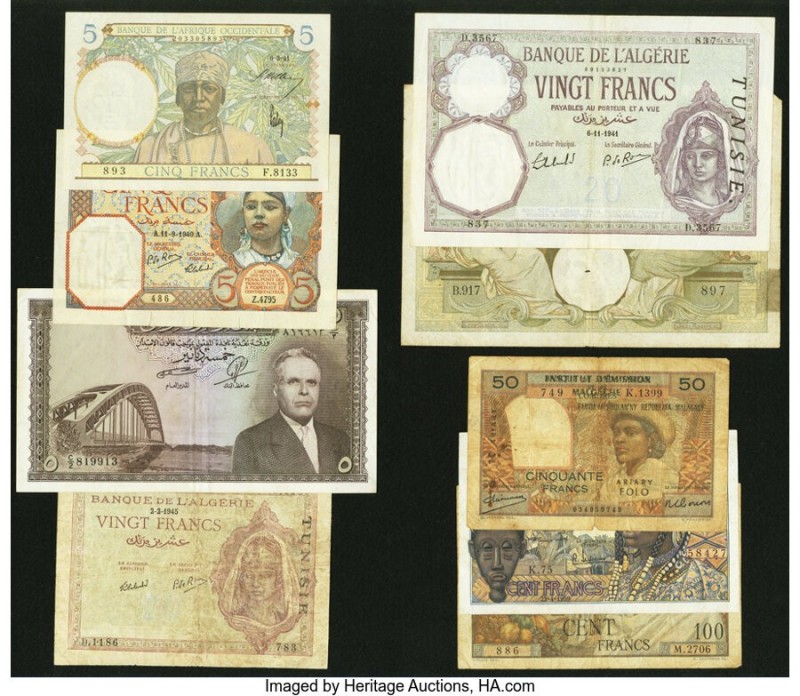 Algeria, Comoros, Tunisia & More Group Lot of 9 Examples Good-Extremely Fine. St...