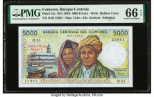 Comoros Banque Centrale Des Comores 5000 Francs ND (1984) Pick 12a PMG Gem Uncirculated 66 EPQ. 

HID09801242017

© 2020 Heritage Auctions | All Right...