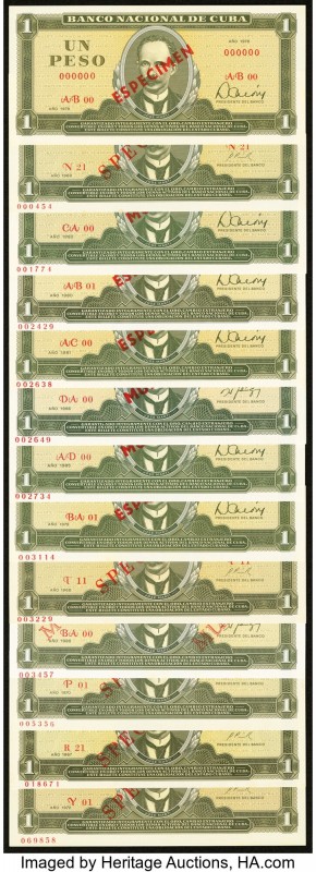 Cuba Group Lot of 33 Specimen Crisp Uncirculated; Haiti Banque de la Republique ...
