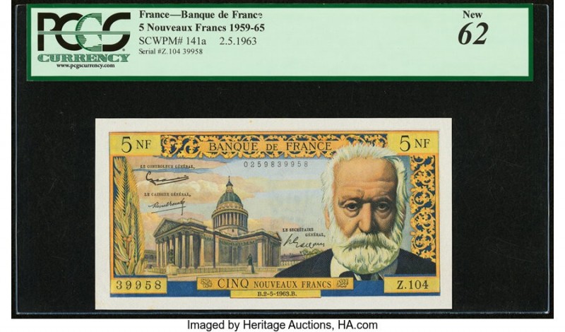 France Banque de France 5 Nouveaux Francs 2.5.1963 Pick 141a PCGS Currency New 6...
