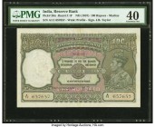 Repeater Serial Number India Reserve Bank of India 100 Rupees ND (1937) Pick 20n Jhun4.7.1F PMG Extremely Fine 40. Staple holes at issue. 

HID0980124...