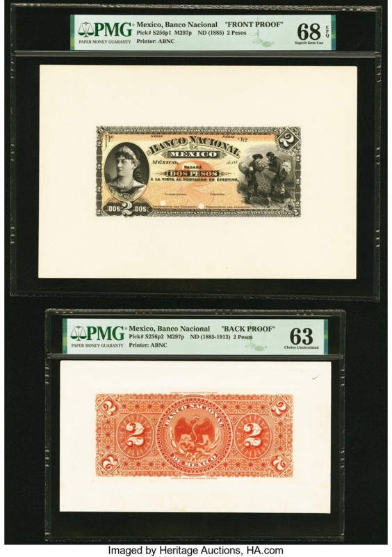 Mexico Banco Nacional 2 Pesos ND (1885; 1885-1913) Pick S256p1; S256p2 Front and...