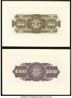 Mexico Banco de Guanajuato 500; 1000 Pesos ND (1913) Pick S294bp; S295bp Two Back Proofs Crisp Uncirculated. 

HID09801242017

© 2020 Heritage Auction...