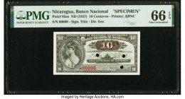 Nicaragua Banco Nacional 10 Centavos ND (1937) Pick 85as Specimen PMG Gem Uncirculated 66 EPQ. Three POCs; red Specimen overprints.

HID09801242017

©...