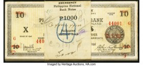 Philippines Philippine National Bank 10 Pesos 1941 Pick S627a 100 Consecutive Examples About Uncirculated-Crisp Uncirculated. Rust; edge damage.

HID0...