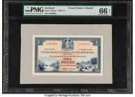Scotland Clydesdale & North of Scotland Bank Ltd. 1 Pound 1.1.1950 Pick 191pm1 Front Printer's Model PMG Gem Uncirculated 66 EPQ. 

HID09801242017

© ...