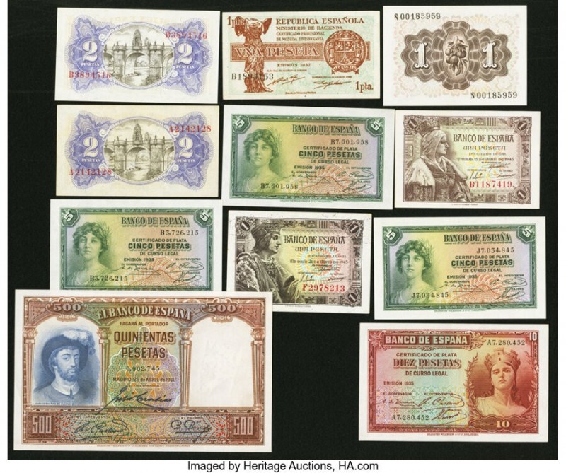 Spain Group Lot of 11 Examples Extremely Fine-Crisp Uncirculated. 

HID098012420...