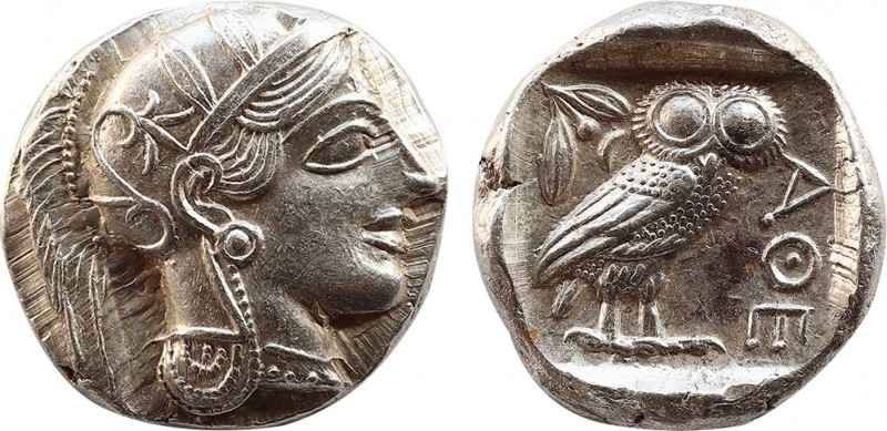 ATTICA. Athens. Tetradrachm (Circa 454-404 BC).
Obv: Helmeted head of Athena rig...