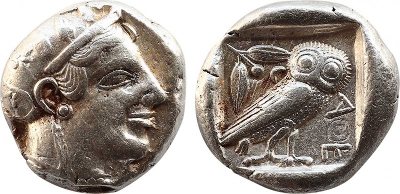 ATTICA. Athens. Tetradrachm (Circa 465-460 BC). Transitional issue.
Obv: Helmet...