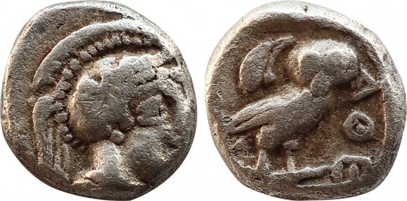 ATTICA. Athens. Obol (Circa 454-404 BC).
Obv: Helmeted head of Athena right.
Rev...