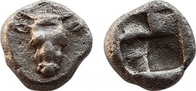 TROAS. Lamponeia. Hemiobol (5th century BC). Obv: Boukranion. Rev: Quadripartite incuse square. SNG München 2648; Klein 316. Ex Hess Divo 321 (25 Octo...
