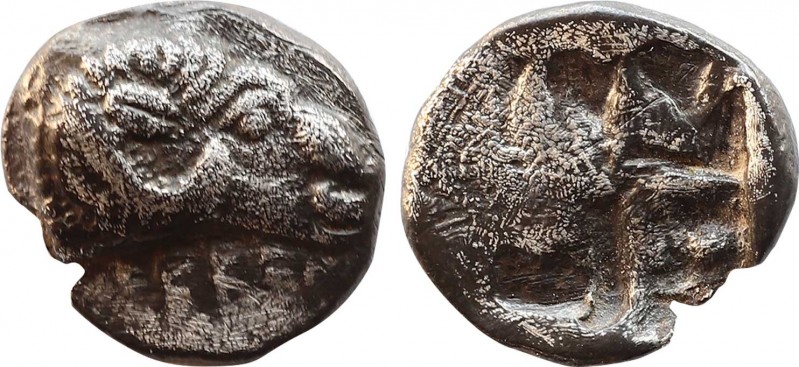 TROAS. Kebren. Obol (5th century BC).
Obv: Head of ram right.
Rev: Quadripartite...