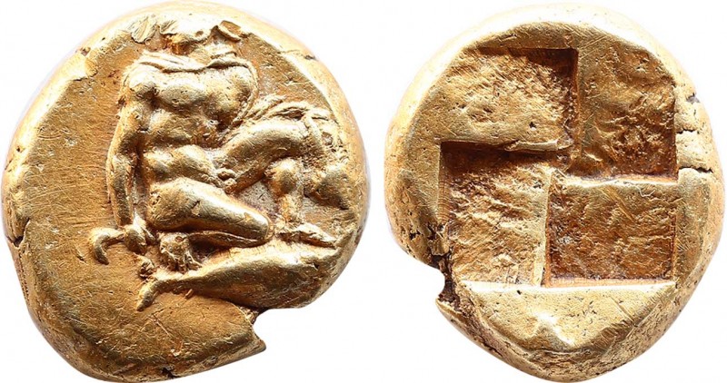 MYSIA. Kyzikos. EL Hekte (5th-4th centuries BC).
Obv: Perseus crouching right, h...