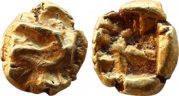 IONIA. Uncertain. EL 1/24 Stater (Circa 625-600 BC).
Obv: Raised counterclockwise swastika pattern.
Rev: Quadripartite incuse square.
Weidauer -; Trai...