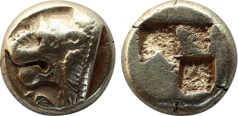 IONIA. Phokaia. EL Hekte (Circa 625-522 BC).
Obv: Head of lion left; small seal ...