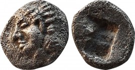IONIA. Kolophon. Tetartemorion (Circa 530/25-500 BC).
Obv: Archaic head of Apollo left.
Rev: Quadripartite incuse square.
SNG Kayhan I 348-52.
Conditi...