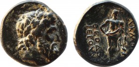 PHRYGIA. Akmoneia. Ae (1st century BC). Theodotos and Hierokles, magistrates.
Obv: Laureate head of Zeus right.
Rev: ΑΚΜΟΝΕΩ / ΘΕΟΔΟΤΟ / ΙΕΡΟΚΛΕ.
Askl...