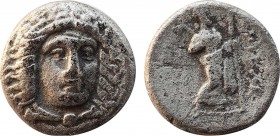 SATRAPS OF CARIA. Maussolos (Circa 377/6-353/2 BC). Drachm. Halikarnassos. Obv: Laureate head of Apollo facing slightly right. Rev: MAYΣΣΩΛΛON. Zeus s...