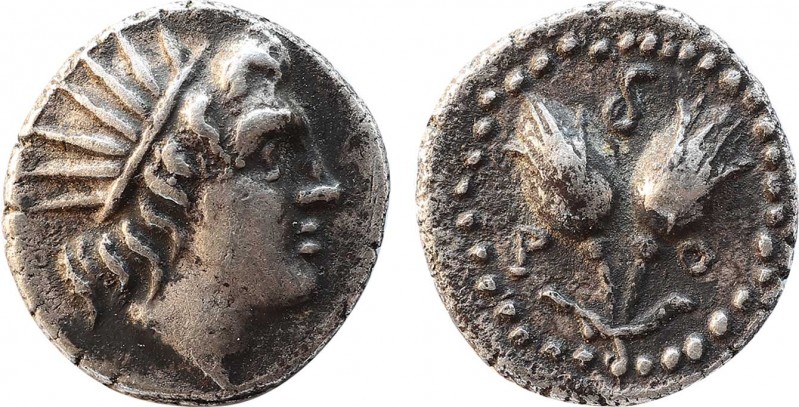 CARIA. Rhodes. Diobol (Circa 394-304 BC).
Obv: Radiate head of Helios right.
Rev...