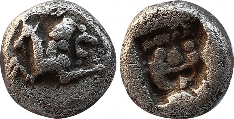ASIA MINOR. Uncertain. Obol (5th century BC). Obv: Elements of Chimaera: forepar...