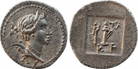 LYCIAN LEAGUE. Tlos-Cragus (Circa 27-20 BC). 1/4 Drachm. Obv: ΛY. Diademed and draped bust of Artemis right, with quiver over shoulder. Rev: T - Λ / K...