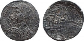 CARIA. Antiochia ad Maeandrum. Gallienus (253-268). Ae.
Obv: AVT K Π ΓAΛΛIHNOC.
Radiate, helmeted, and cuirassed bust left, holding spear and shield.
...