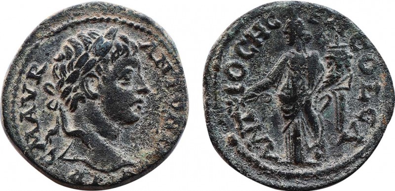 PISIDIA. Antioch. Caracalla (198-217). Ae. Obv: ANTONINVS PIVS AVG. Laureate, dr...