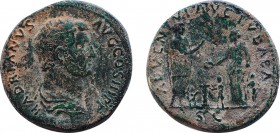 Hadrian. (117-138 AD).Sestertius. Travel series. Rome mint. Struck circa AD 134-138.Obv: HADRIANVS – AVG COS III P P. Laureate and draped bust right. ...
