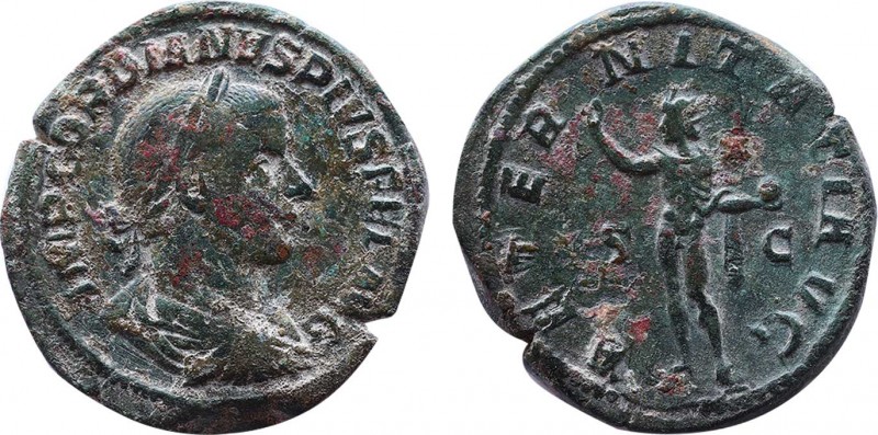 GORDIAN III (238-244). Sestertius. Rome.
Obv: IMP GORDIANVS PIVS FEL AVG.
Laurea...