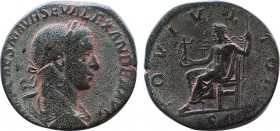Severus Alexander. ( 222-231 AD). Sestertius. Rome.
Obv: IMP CAES M AVR SEV ALEXANDER AVG, laureate and draped bust right.
Rev: IOVI VLTORI, Jupiter s...