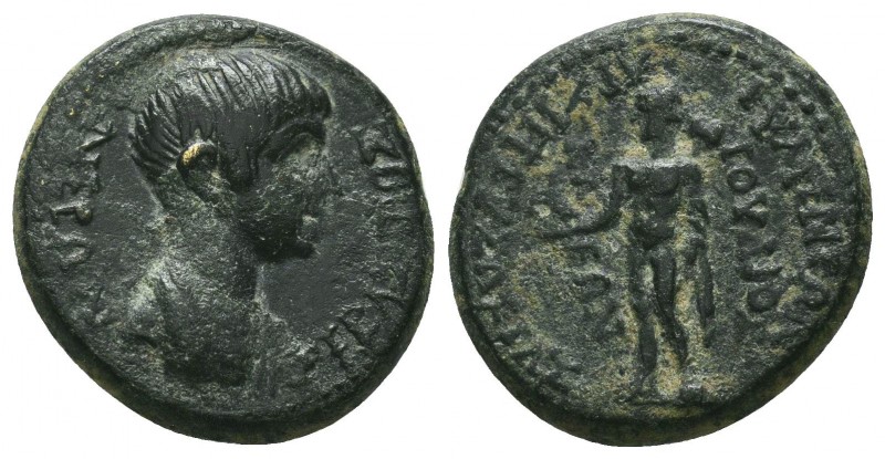 PHRYGIA. Eumenea. Nero (54-68). Ae. Julius Kleon, magistrate.
Obv: NEPΩN ΣEBAΣTO...