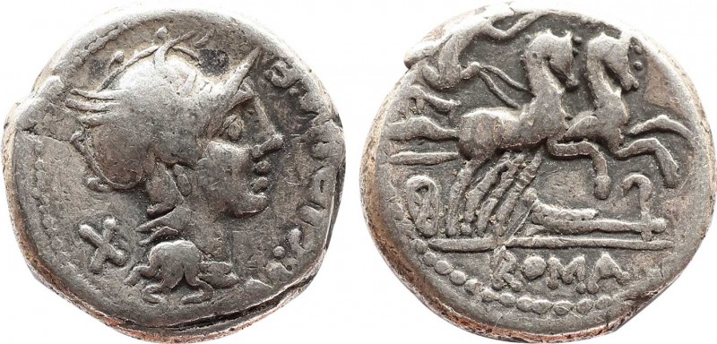 C. VIBIUS C.F. PANSA. Denarius (90 BC). Rome.
Obv: PANSA.
Laureate head of Apoll...