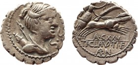 TI. CLAUDIUS NERO. Denarius (79 BC). Rome.
Obv: S C.
Draped bust of Diana right, bow and quiver over shoulder.
Rev: TI CLAVD TI F / AR N.
Victory driv...